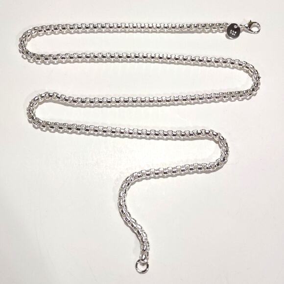 925 Box Chain Necklace Sterling Silver Plated Valentine's Birthday Gift NEW!